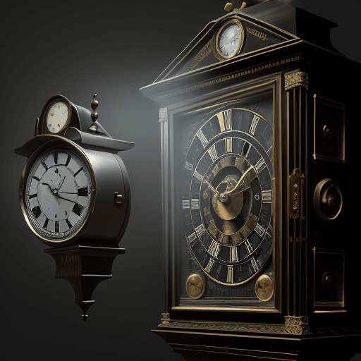 AI generated: running clock ,escaping time universe 