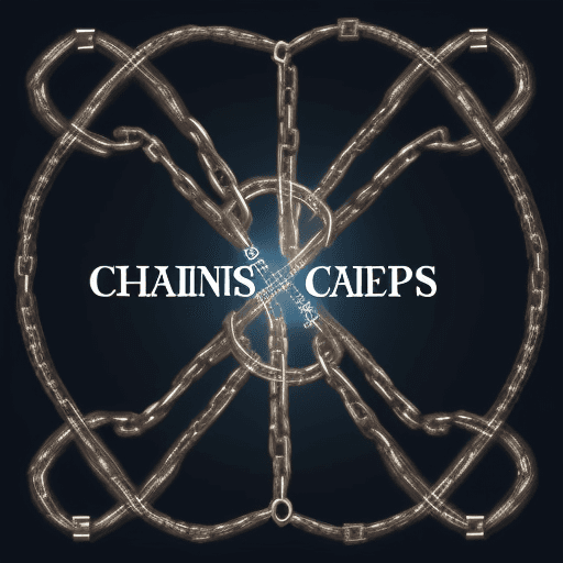 AI generated: Generate an image in which chains are creatively connected to spell out a word in uppercase letters....
