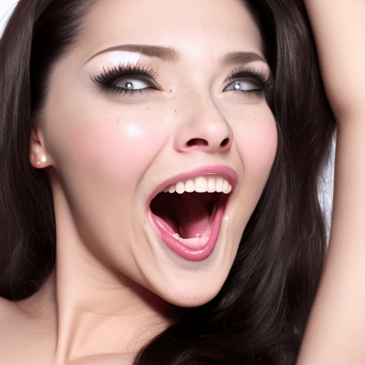 AI generated: hot girl with orgasm face, cute