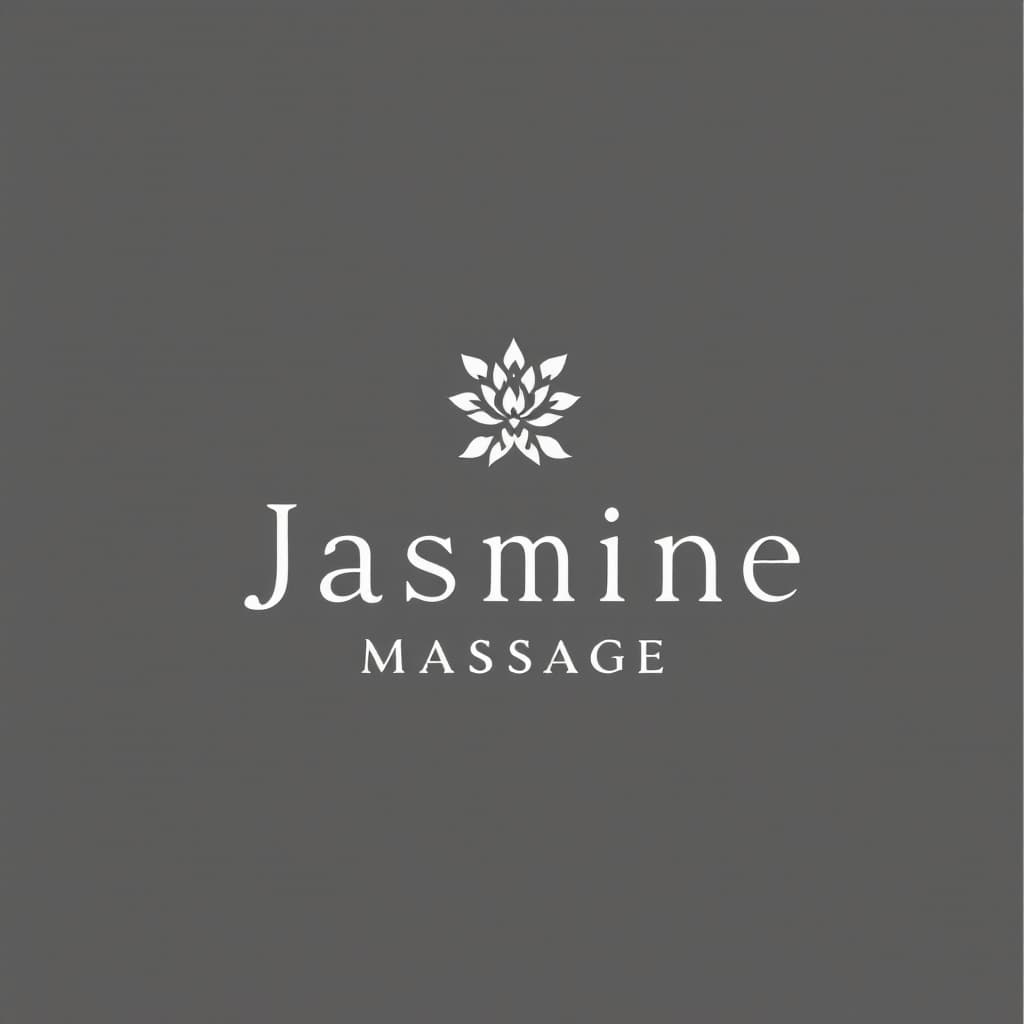 AI generated: Create a logo and text saying jasmine massage