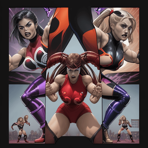 AI generated: - [ ] Comic panel page spread double thirds overhead under knee 3/4 up dynamic Sequence advanced sup...