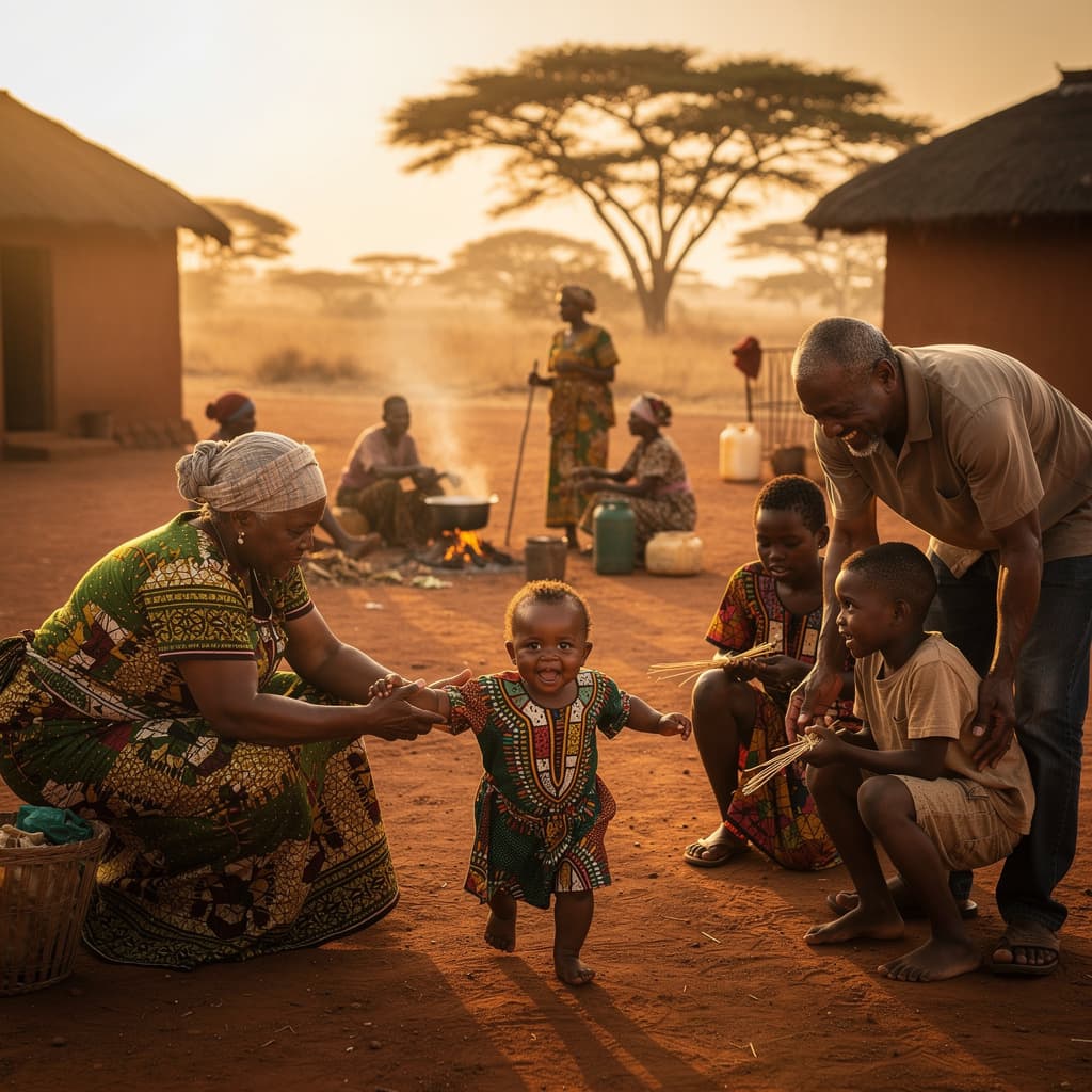AI generated: image based on African Proverb 'It takes a village to raise a child.'