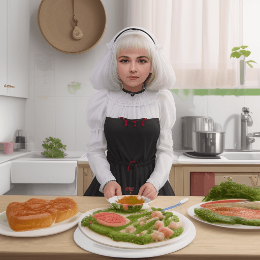 AI generated: девушка с голубыми волосами и голубыми глазами