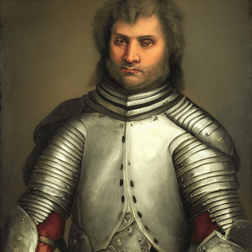 AI generated: A knight portrait of a badger