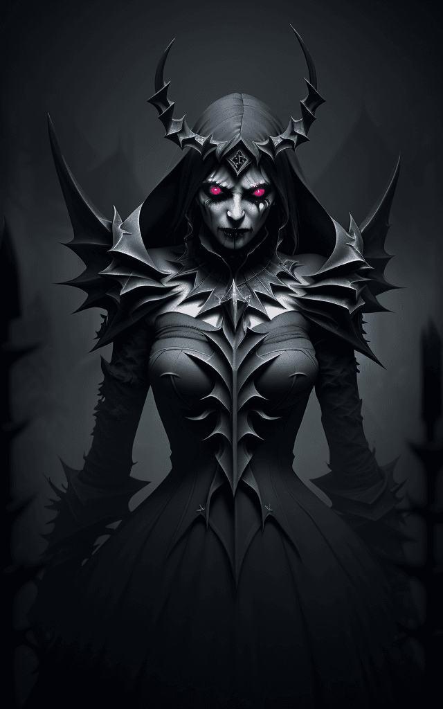 AI generated: (Terrorblade on dota 2, ornate, horrid expression, misty atmosphere, night background, wide angle, t...