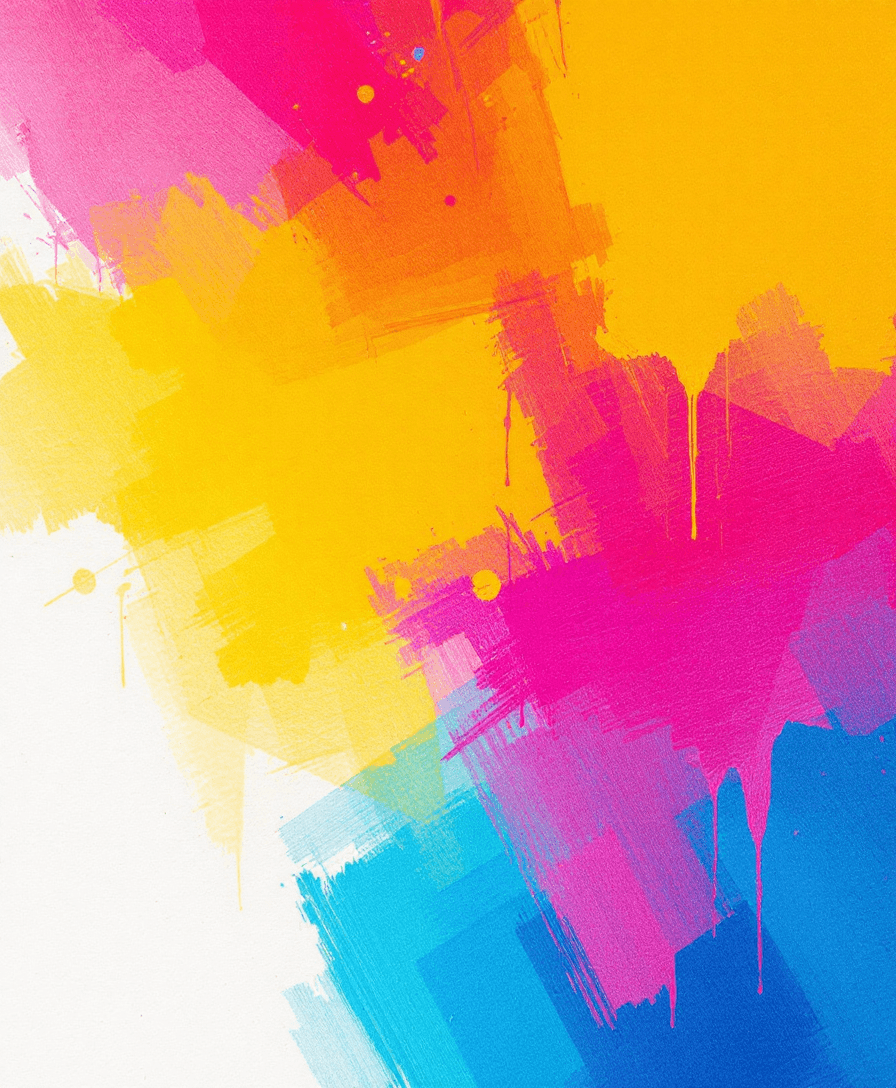 AI generated: white color paint, canvas texture, geometric vibrant colorful background --ar 9:16 --style raw --per...