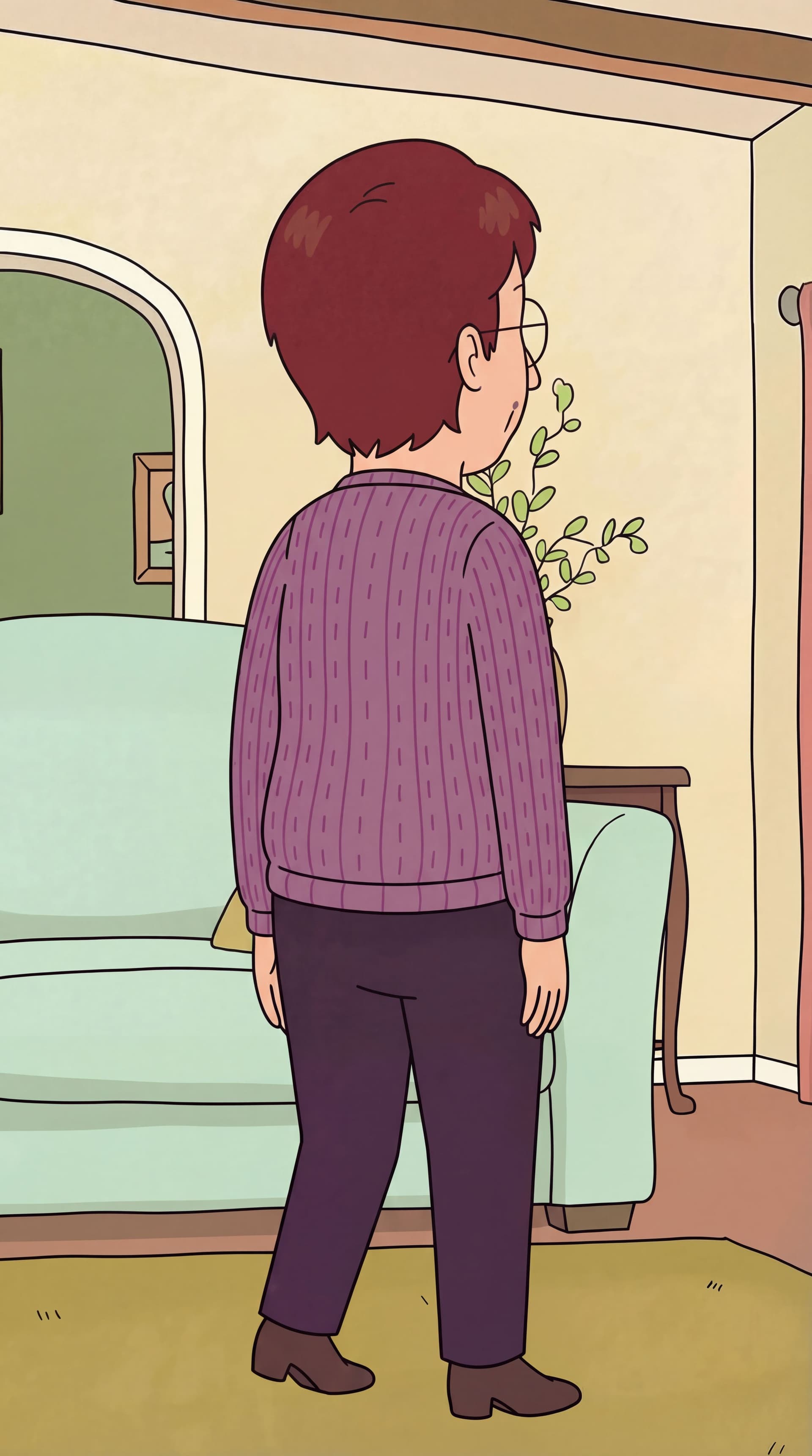 AI generated: create rear one quarter perspective  from right side. Fix leg to phase other side to the left. make ...