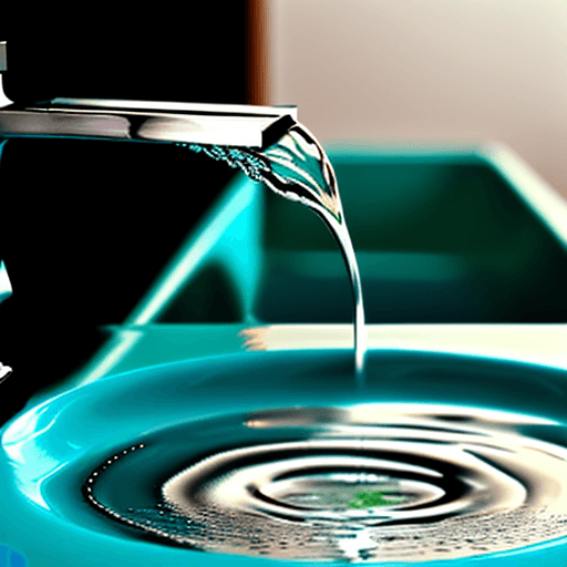 AI generated: A single water droplet falling from a tap.
