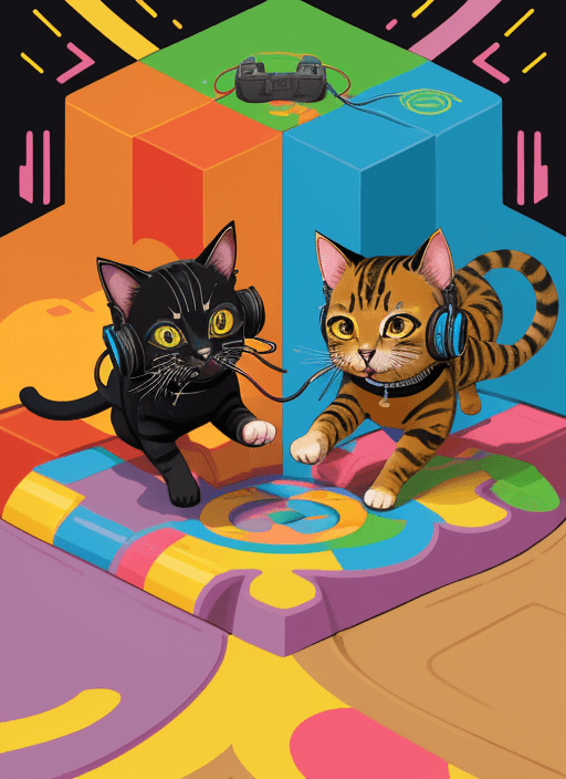AI generated: cat time bomb, centered, isometric, vector t-shirt art ready to print highly detailed colourful graf...