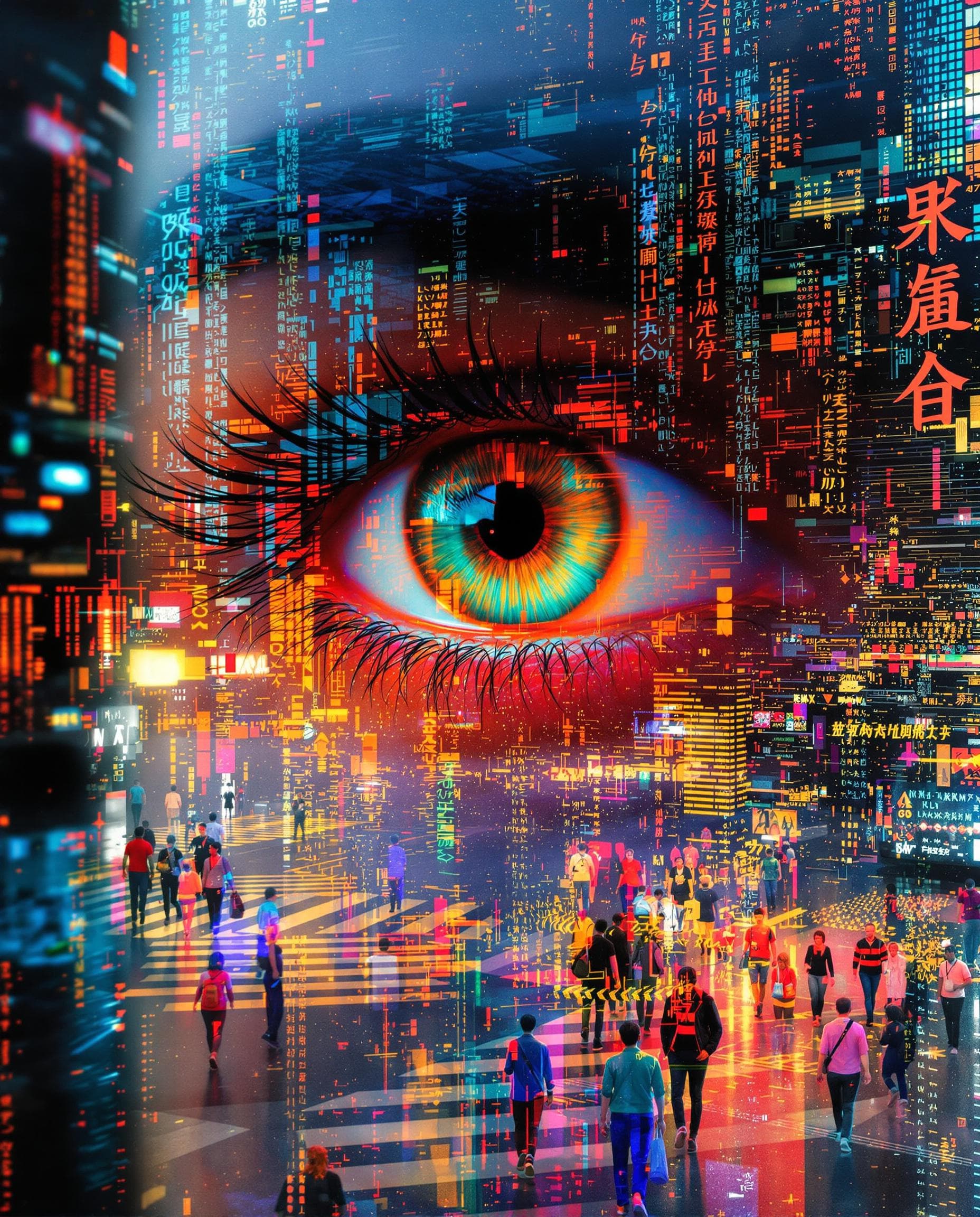 AI generated: (masterpiece, digital art:1.3), highly intricate double exposure art inspired by Yuumei, (close-up o...