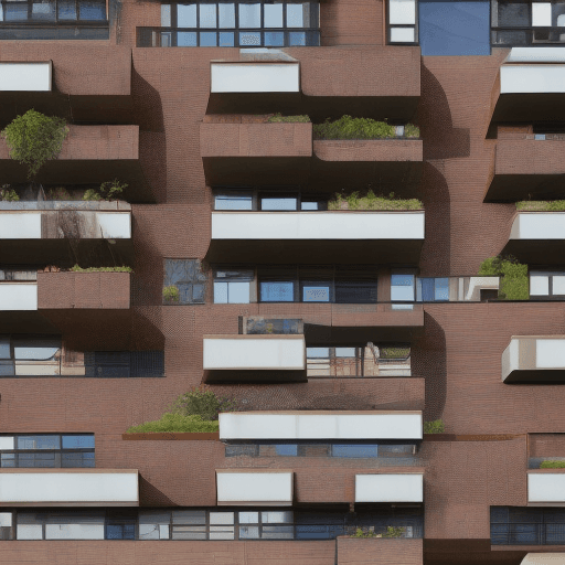 AI generated: A modern residential building with floor-to-ceiling French windows 1.01 meters wide for a German hou...