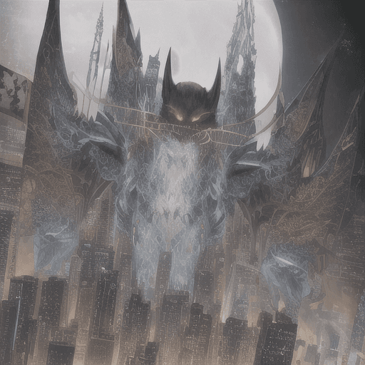 AI generated: Create a stunning and highly detailed image of Batman in a high-resolution photograph, set in the vi...
