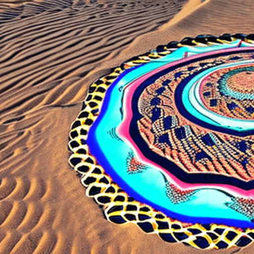 AI generated: Iranian domes in the desert on the starring night and many snake on ground