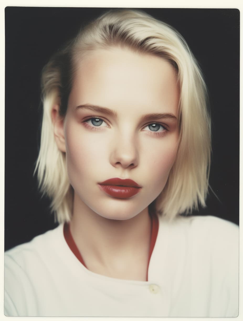 AI generated: female fashion model android 1 9 9 9 candid polaroid photo --q 2 --v 5 --ar 3:4
