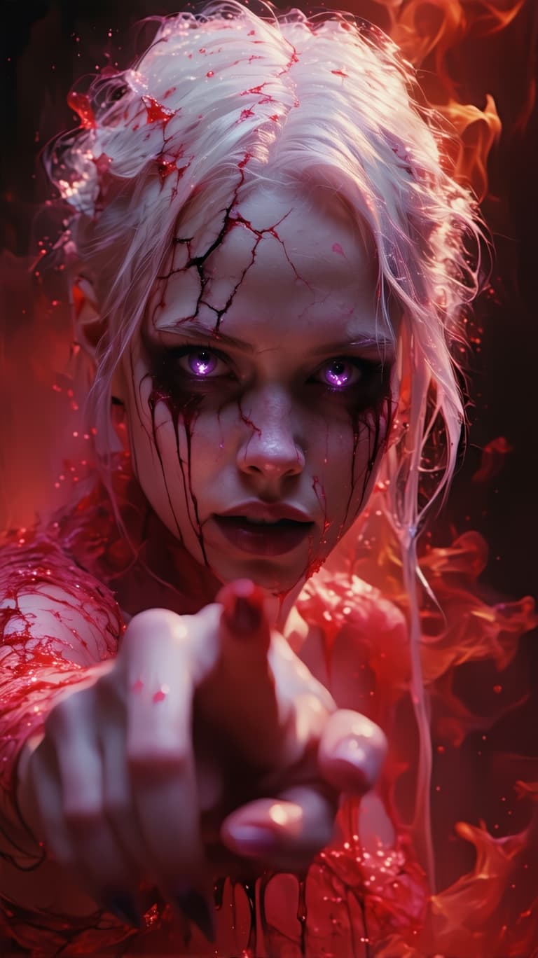 AI generated: A photo of gothic albino girl in a dark, ethereal world; her skin(tiny details:1.5), like alabaster,...