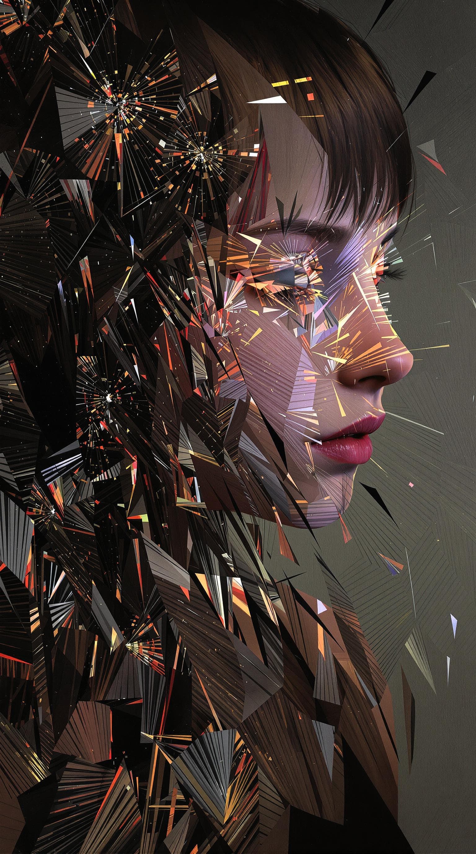 AI generated:     Depict a single girl, but with her internal state visibly influencing the visual representation....