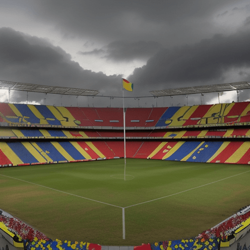 AI generated: “Imagina una imagen que comunique el partido Perú vs Colombia, colocando las banderas de cada país....