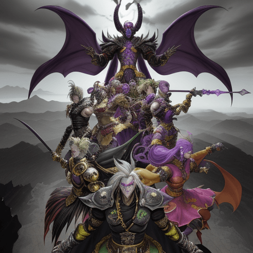 AI generated: 
4. The Final Battle

Characters: The Returners, Kefka, monsters.
Description: Heroes taking on Kefk...