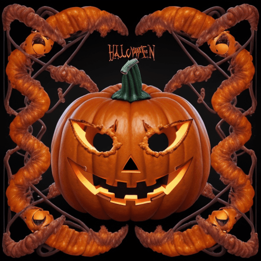 AI generated: Imagine a surreal and nightmarish Halloween pumpkin face inspired by the works of Salvador Dali, fea...