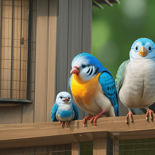 AI generated: a happy bird family living like human beings