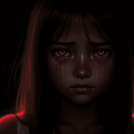 AI generated: crying girl,raining,animated,high resolution,black and white backlight,volumetric,beautiful brown ey...