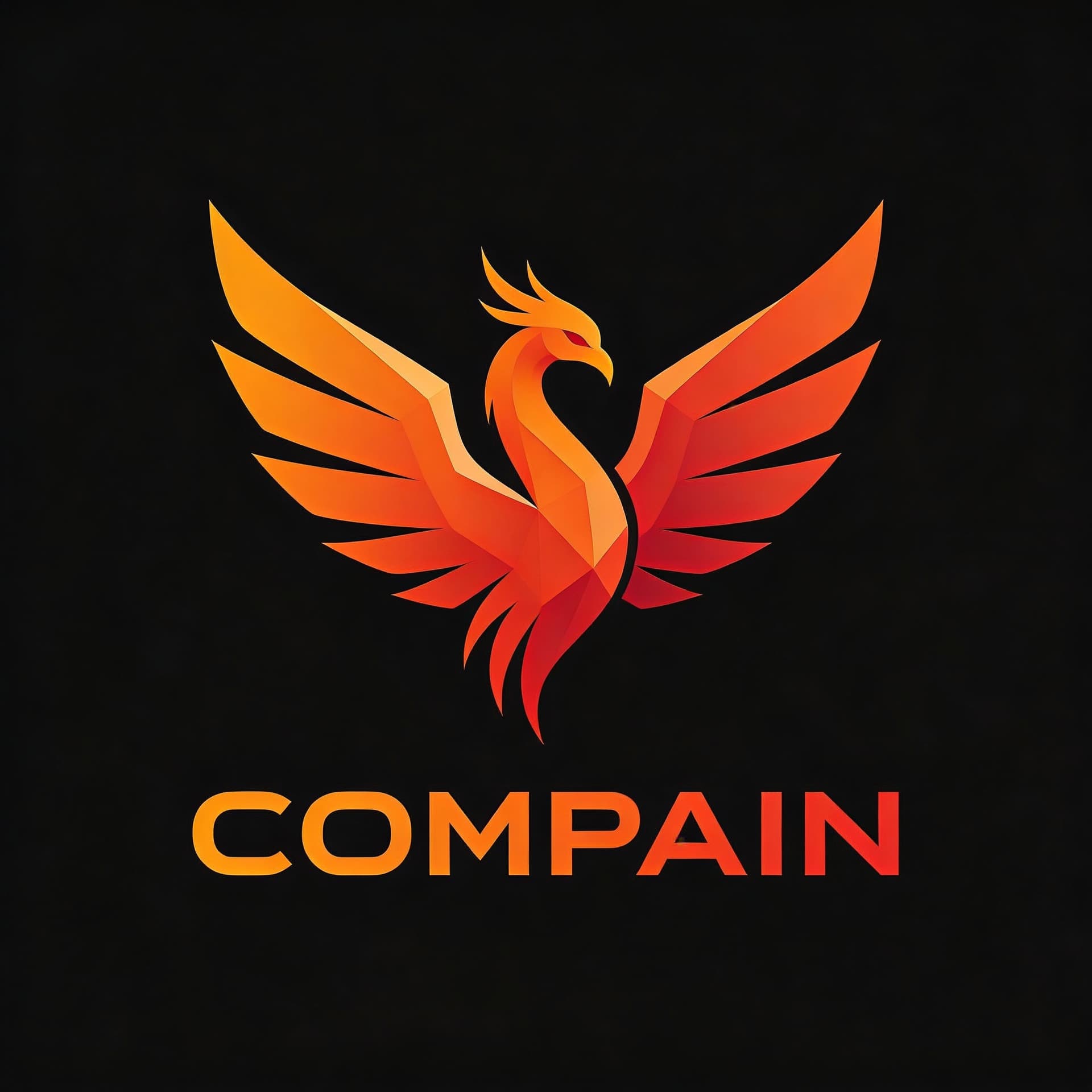 AI generated: A sleek and modern logo design for a tech startup, featuring a stylized geometric phoenix icon with ...