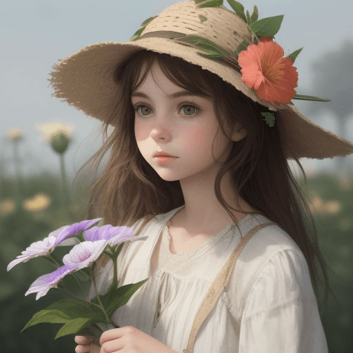 AI generated: a girl with a flower