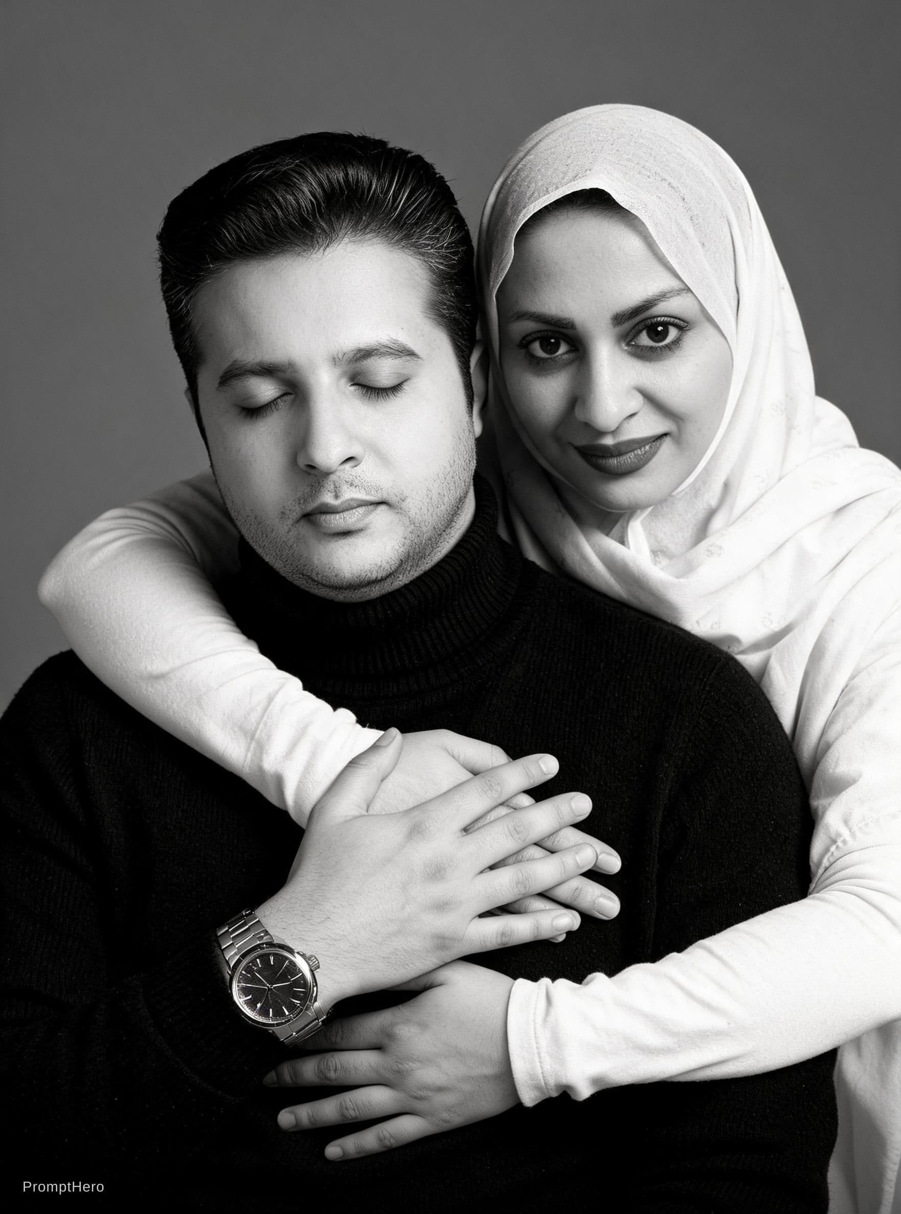 AI generated: پرامپت کاپلی 🖤
Ultra-realistic single integrated couple portrait, vertical 9:16, cinematic black-an...