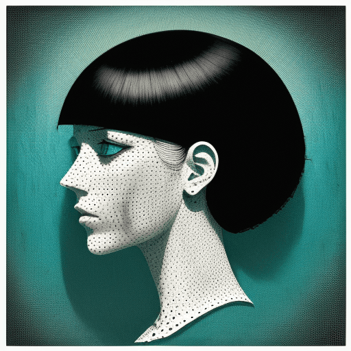 AI generated: Sun profile + halftone pattern + editorial illustration of the memento morti + higly textured, genre...