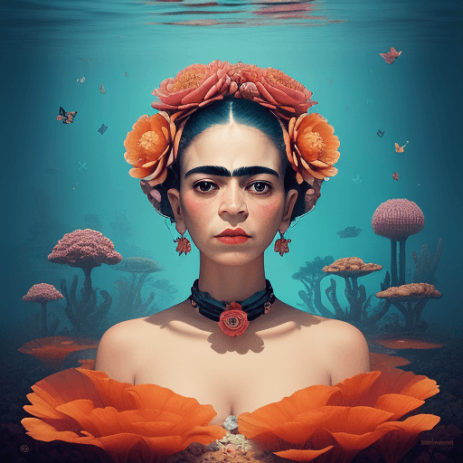 AI generated: Create a surreal scene featuring giant flowers sprouting from floating islands with an interesting b...