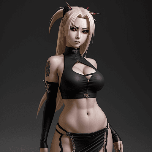 AI generated: Tsunade from naruto, very sultry look, so hot girl, beautiful charismatic girl, so hot shot, showing...
