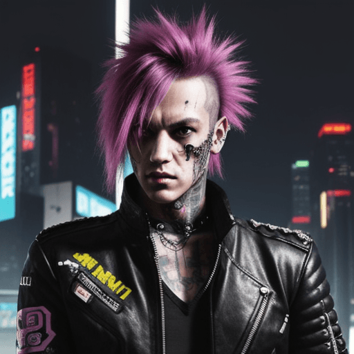 AI generated: man, punk-rocker, cyberpunk