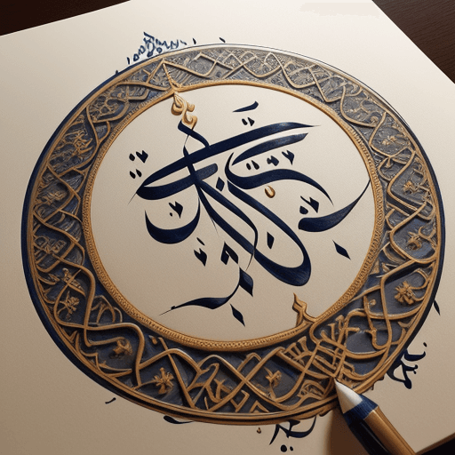 AI generated: Create a beautiful, intricate calligraphy of the name  باب السلام (Bab ul-Islam) in Arabic, using an...