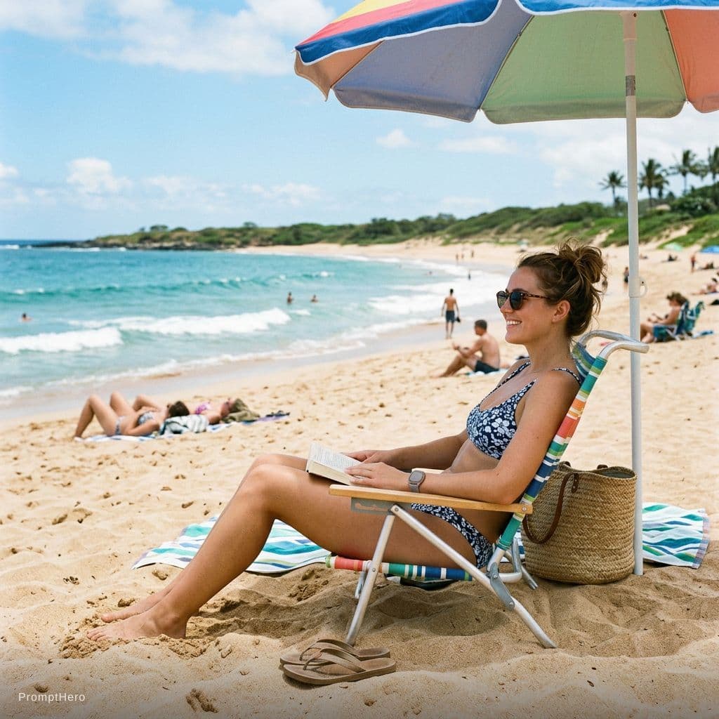 AI generated: wearing bikiny at beach