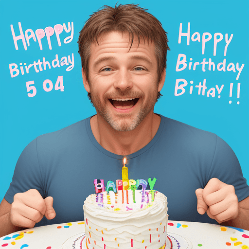 AI generated: Draw me a "Happy Birthday" picture
The man is 45 years old and has a very serous status.