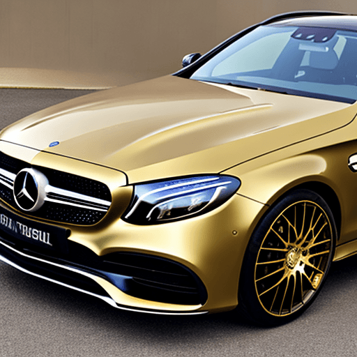 AI generated: one car mercedes with gold color, model e63s amg, year 2023, 
