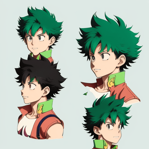 AI generated:  retro anime boy, deku from my hero academia, 8 0 s anime art style, an retro anime image, in the ar...