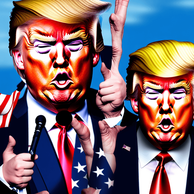 AI generated: create an image the Donald Trump, in K'pop style, surreal HD photography, funny side lighting, incre...