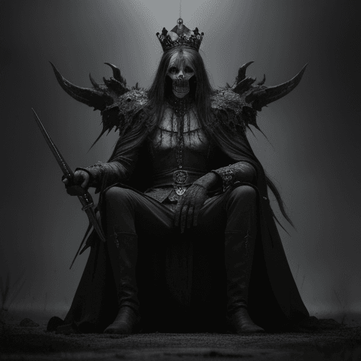AI generated: The king of death on the battlefield awaits the souls