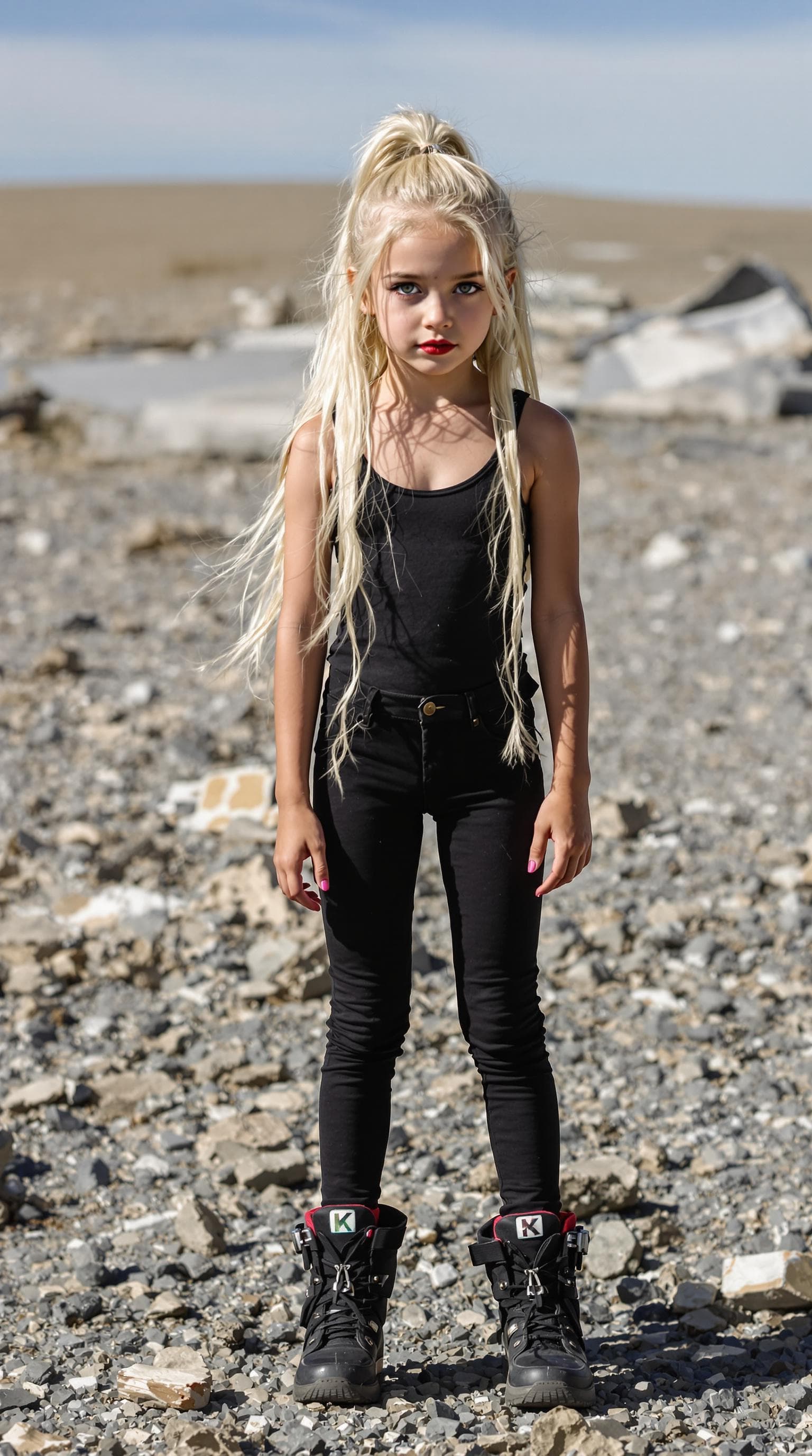 AI generated: a professional photo of a exceptionally beautiful girl in the world (age 7), (seven year old), highl...