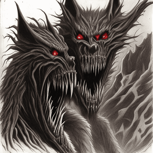 AI generated: The Rougarou: A extreme nightmare version, highly detailed, advanced 3D techniques, distorted featur...