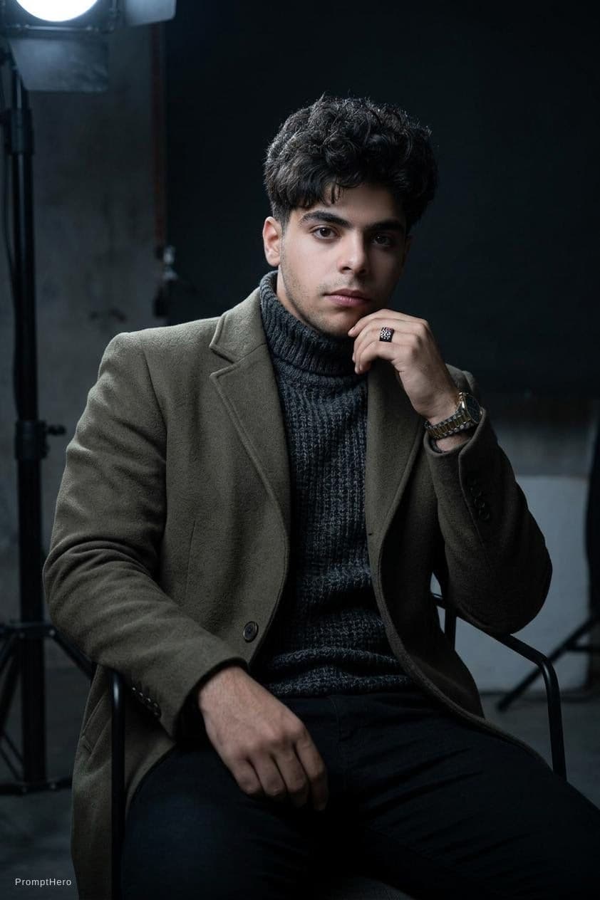 AI generated: high-end portrait photography, editorial studio photography, cinematic color grading, vertical compo...