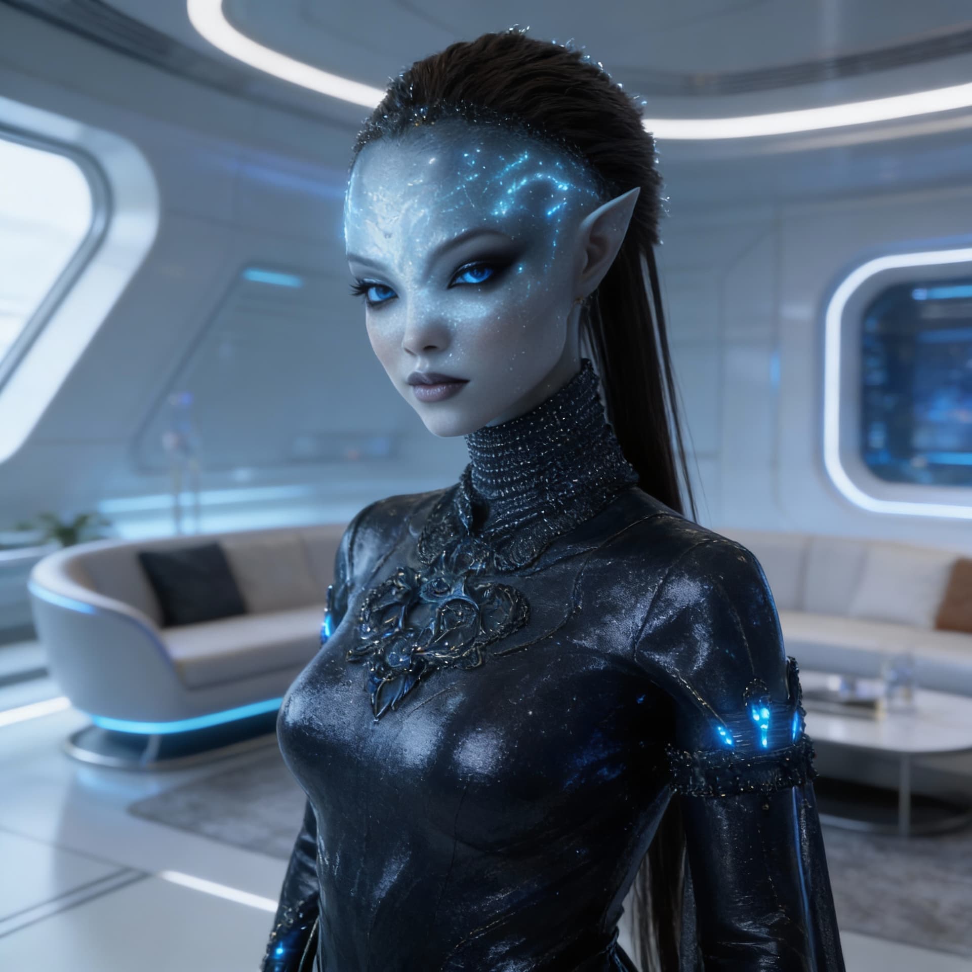 AI generated: Reference image 2 is Kaala, an Or'thiran, a Variant of the Yhulmaran species called the Alloc. She i...