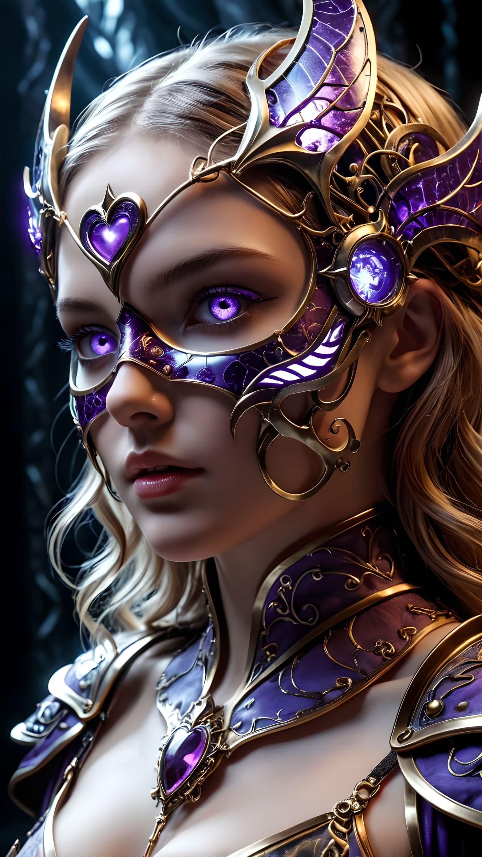 AI generated: Heart of Chaos Mask, A surreal mask forged from the remnants of collapsing realities, its surface sh...