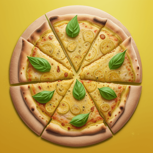 AI generated: Greenish yellow pizza.8k.lemon