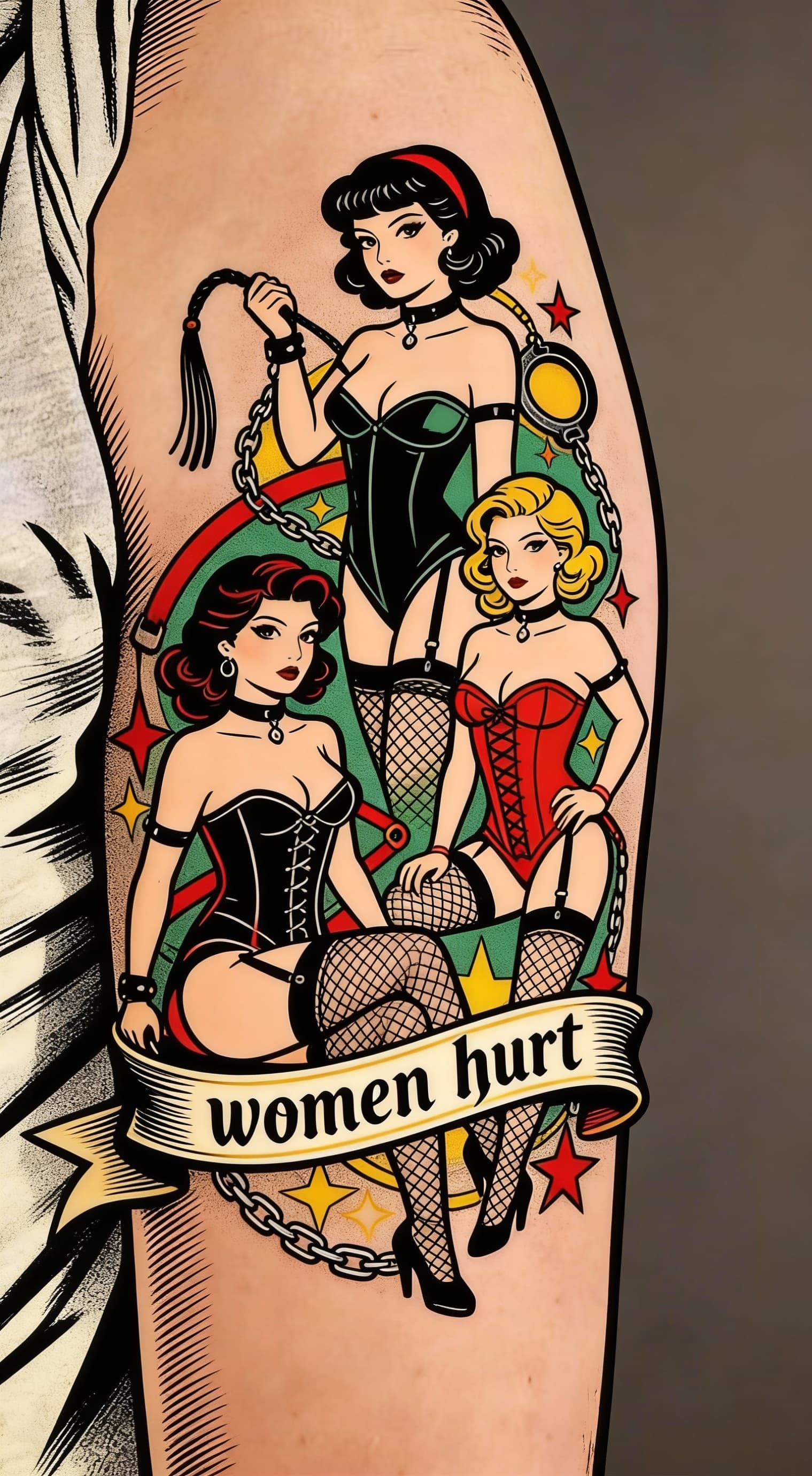 AI generated: make a better background ( delete this green one and make a nice background for old school tattoo wi...