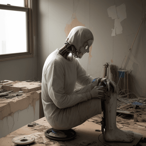 AI generated: Image of a human being being repaired