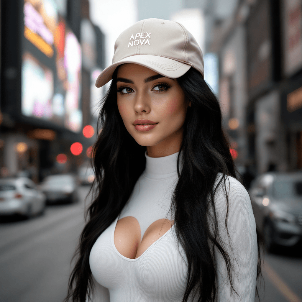 AI generated: A captivating portrait of a woman, slightly tilted towards the viewer, displaying a confident pose a...