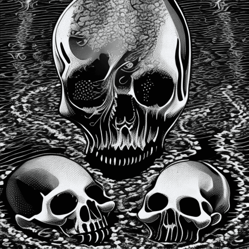 AI generated: Create a striking 2D black and white engraving gently flowing water. Black background, water only on...