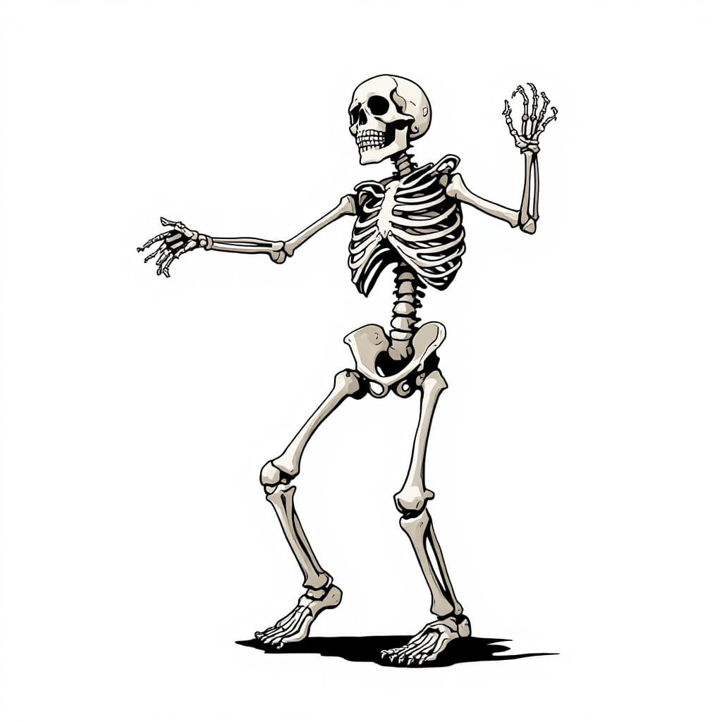 AI generated: Dancing skeleton 
